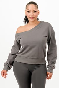Image 2 of Drop Shoulder Top & Leggings Set