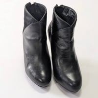 Image 2 of ...me Too Chic Black Leather & Cow Fur Ankle Boots