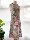 Holly Stalder Vintage Fabric Floral Denim  Dress Size Large