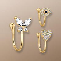 Image 2 of Butterfly Nose Cuff Ring