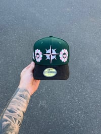 Image 2 of PINK BRIM FOREST CORDUROY SEATTLE MARINERS CUSTOM FITTED CAP