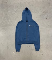 Image 2 of NULLA CULPA FADED BLUE PATCH HOODIE 
