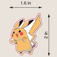 Image 2 of Kawaii Electric Mouse Pika Vinyl Sticker - 2 Inch