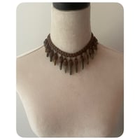 Image 1 of The Empress Necklace - Mixed Jaspers and Dusty Brown Leather Trois
