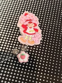 strawberry shortcake badge reel