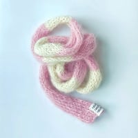Image 1 of Skinny Scarf Cream&Light Pink
