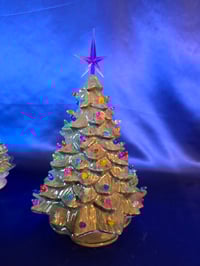 Image 12 of  Handmade and Handpainted Casted Vintage with Modern twist Ceramic Christmas Trees 