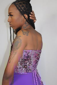 Image 4 of “Destiny” Purple Mini Bustier Dress