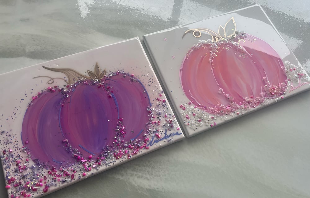 Image of Resin Painted Pumpkins 