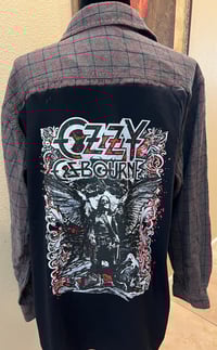 Vintage Gray/Red/Black Flannel Shirt Ozzy Osbourne