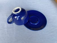 Image 6 of Small Cup and Saucer Navy glaze