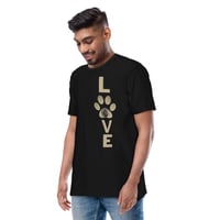 Image 5 of Love Paw Print Men’s premium heavyweight tee
