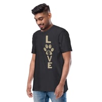 Image 9 of Love Paw Print Men’s premium heavyweight tee