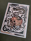 SKULL AND SNAKE PRINT A3 