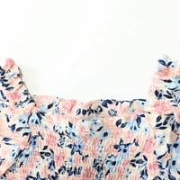Image 3 of BCBG Girls Pink and Blue Smocked Sundress with Puff Sleeves