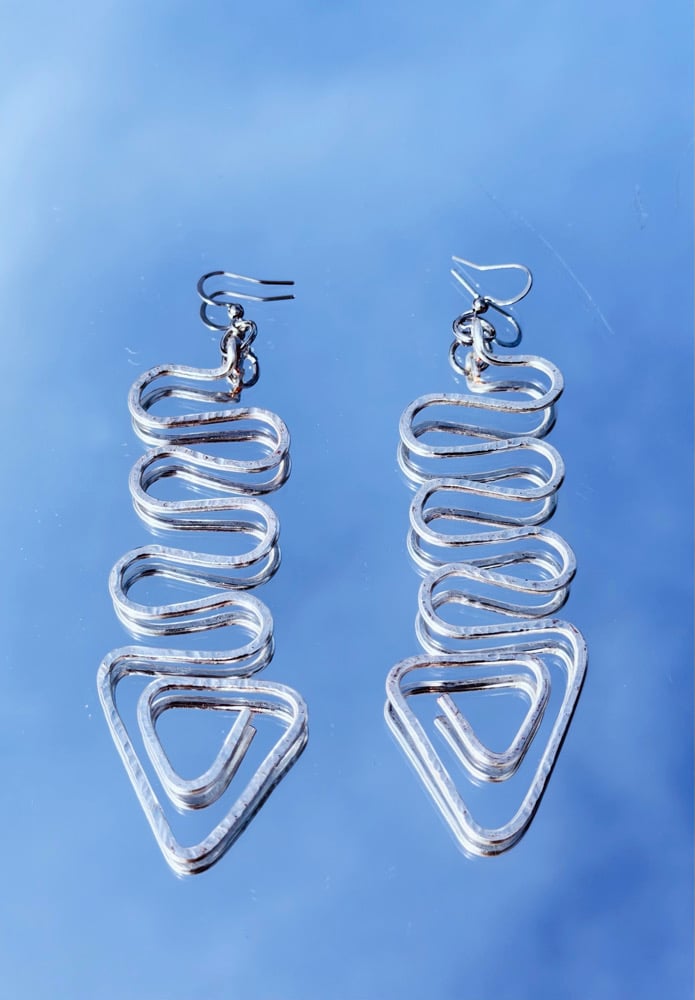 Image of Silver Serpent Earrings 
