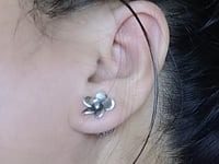 Image 5 of PH169 lotus Flower Stud Earrings