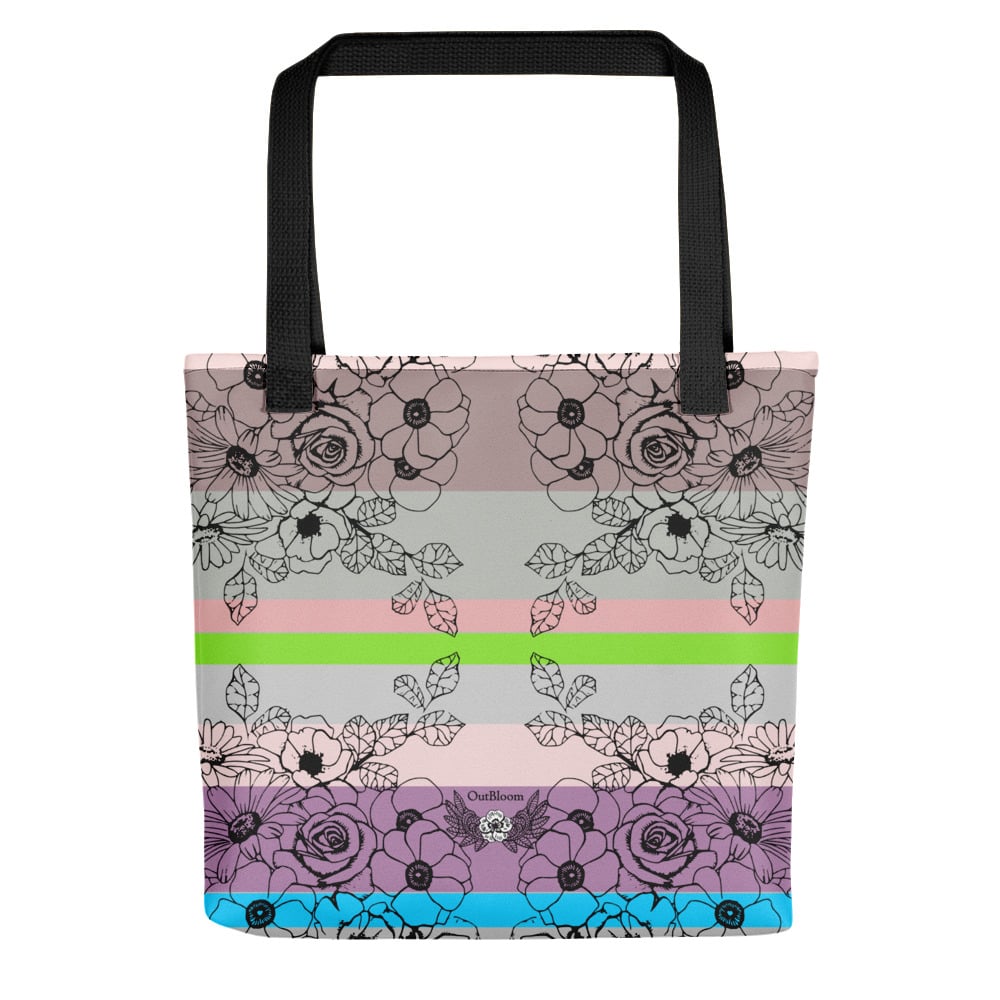Image of Floral Stripe Tote bag