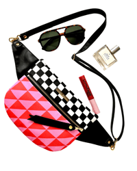 Image 3 of Pink red and checkered crossbody 