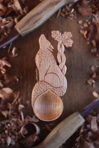 Image 1 of Wolf and Entwined Oak Tree~ Coffee Scoop 