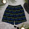 Black Blue and Neon Green Men's BOSSFITTED Shorts