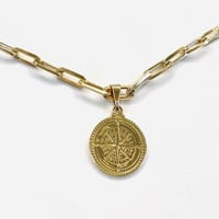 Image 1 of The “Liberty” Medallion 4 mm Paperclip Necklace  