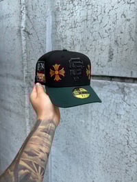 Image 1 of  BLACK ON OLIVE MULTI TONE SAN FRANCISCO GIANTS CUSTOM FITTED CAP