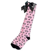 Image 1 of heart knuckle socks *pink*