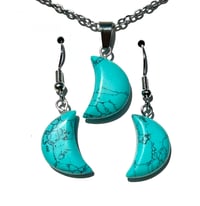 Image 1 of Blue Howlite Moon Jewelry Set