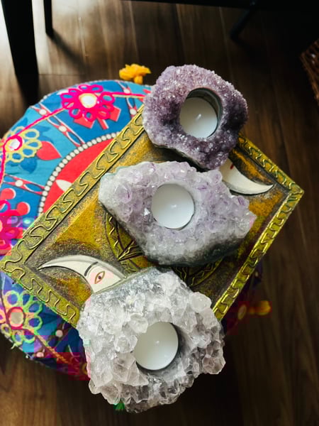 Image of Amethyst candle holder 