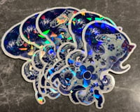 Image 4 of Octopus Girl Vinyl Sticker With Shimmer Ice Effect 