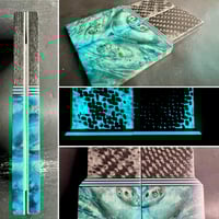 Image 1 of GLOW Carbon Fiber & Maple Burl Segmented Knife Scales