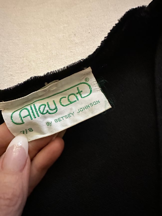 70s Betsey Johnson Alley Cat rare studded angel sleeve dress