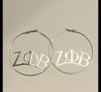 Image 1 of Zeta Phi Beta Hoop Earrings 