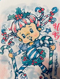 Image 3 of Holly Berry Character, print for the holidays