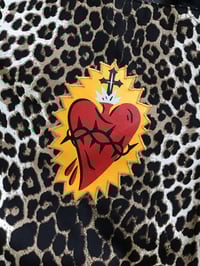 Image 6 of new dark leopard sacred heart bag