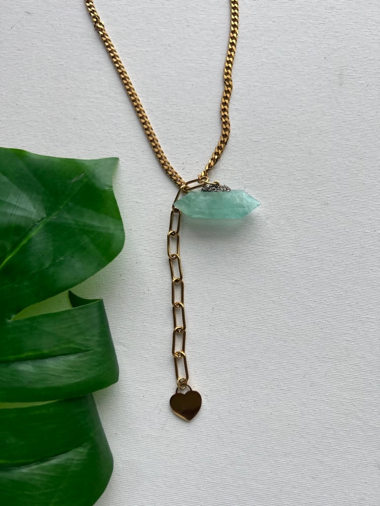 Image of DARA • Green Fluorite Drop Necklace
