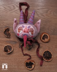 Image 2 of Krampus Textile Ornament | Handmade | Rose Blush