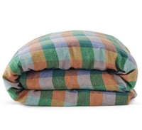 Image 1 of Kip & Co Skyline Tartan Linen King Quilt Cover 