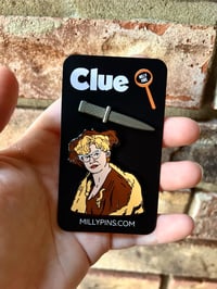 Cult Classic “Clue” Horror Movie Pin Set - Mrs. Peacock & 3D Knife