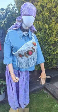 Image 5 of Milan Hareems/ Bloomer/ Balloon  trousers with matching head scarf -lilac upto 14 uk