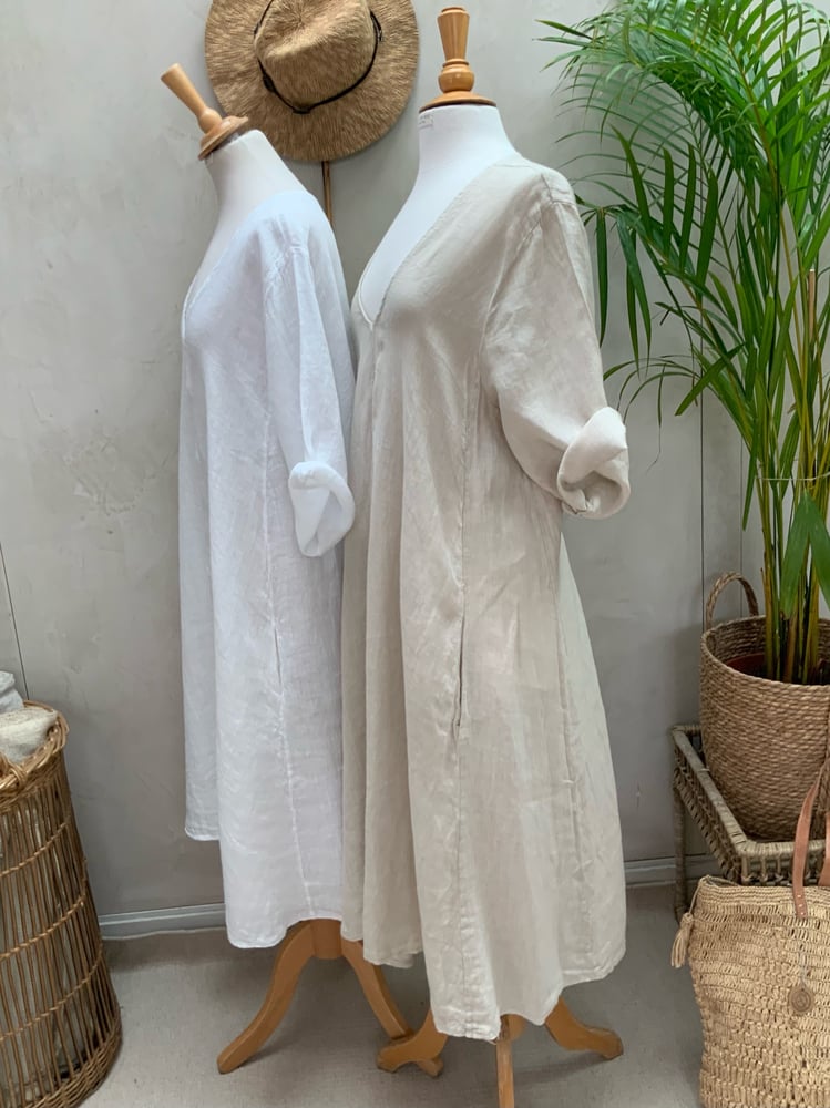 Image of Robe En Lin Alizé Beige