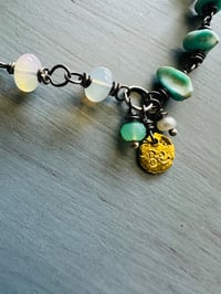 Image 7 of Lone Mountain turquoise and opal 22k charm bracelet