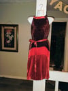 Neck tie Pleated red and black babydoll dress  copy