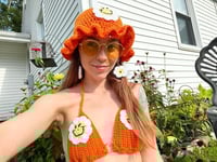 Image 2 of Smiley Daisy Crochet Bucket Hat