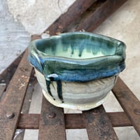 Swagged Lip Bowl - Green Iron
