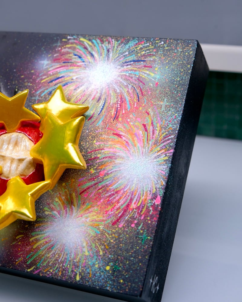 Image of APPLE BITE ✧ Original 3D Mixed Media Painting