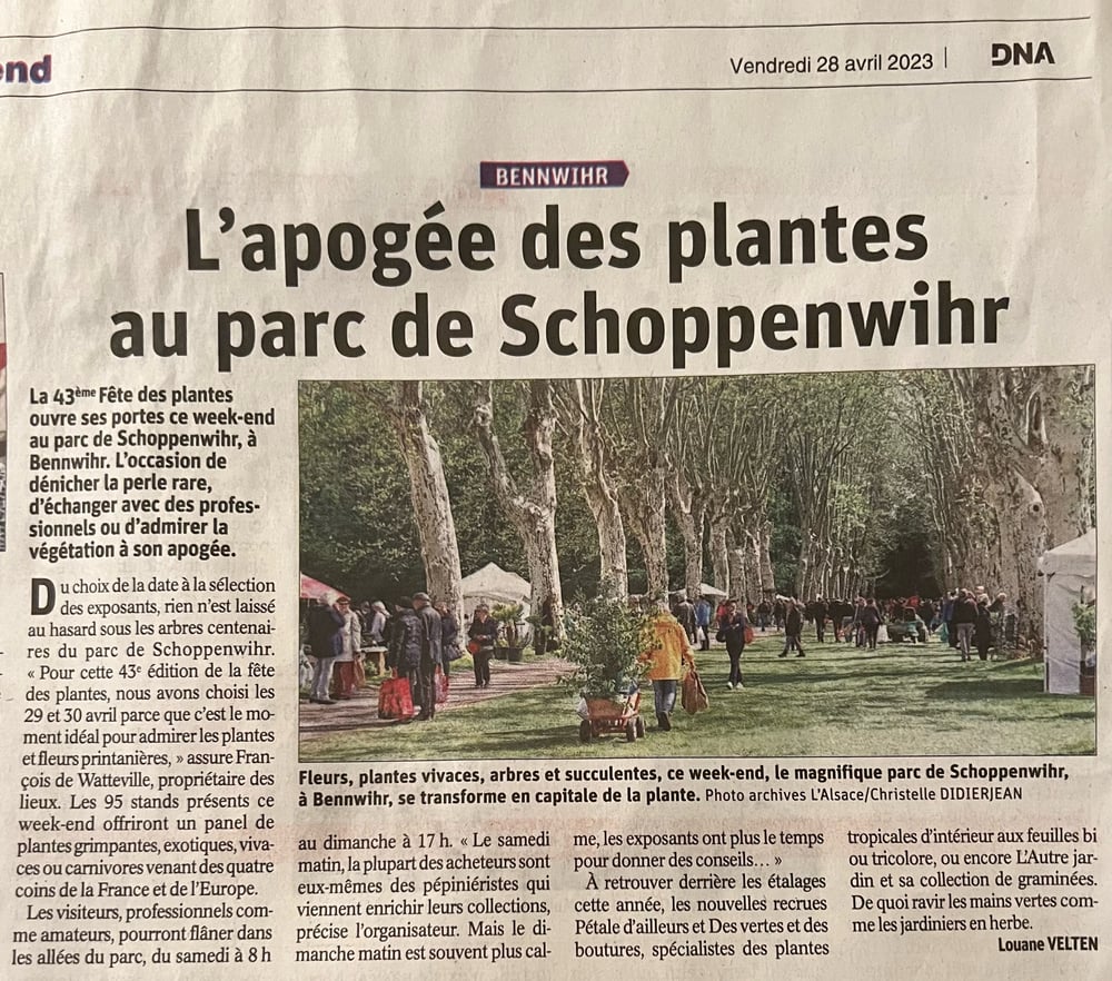 Image of Samedi 4 & Dimanche 5 Mai 2024 Fêtes Internationale des Plantes de Schoppenwihr