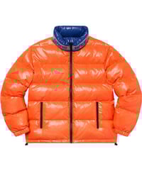 Image 1 of SUPREME SHINY REVERSIBLE PUFFY JACKET IN BLUE/ORANGE