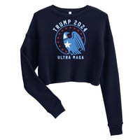 Image 2 of Trump 2024 Ultra MAGA Patriotic Eagle Women's Crop Sweatshirt
